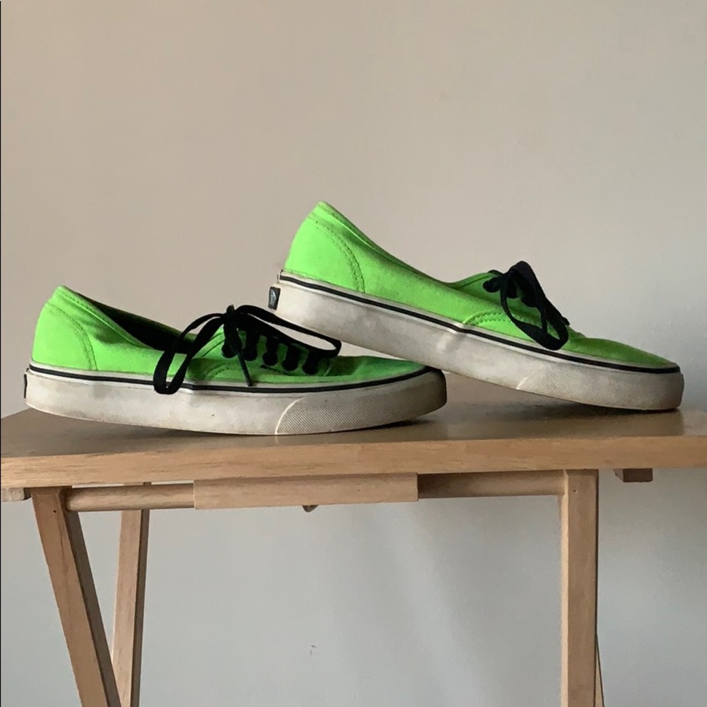 Lime Green Van Skateboard Sneakers